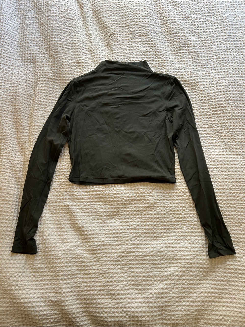 ✨ lululemon align mockneck cropped long sleeve sz 8 in dark olive